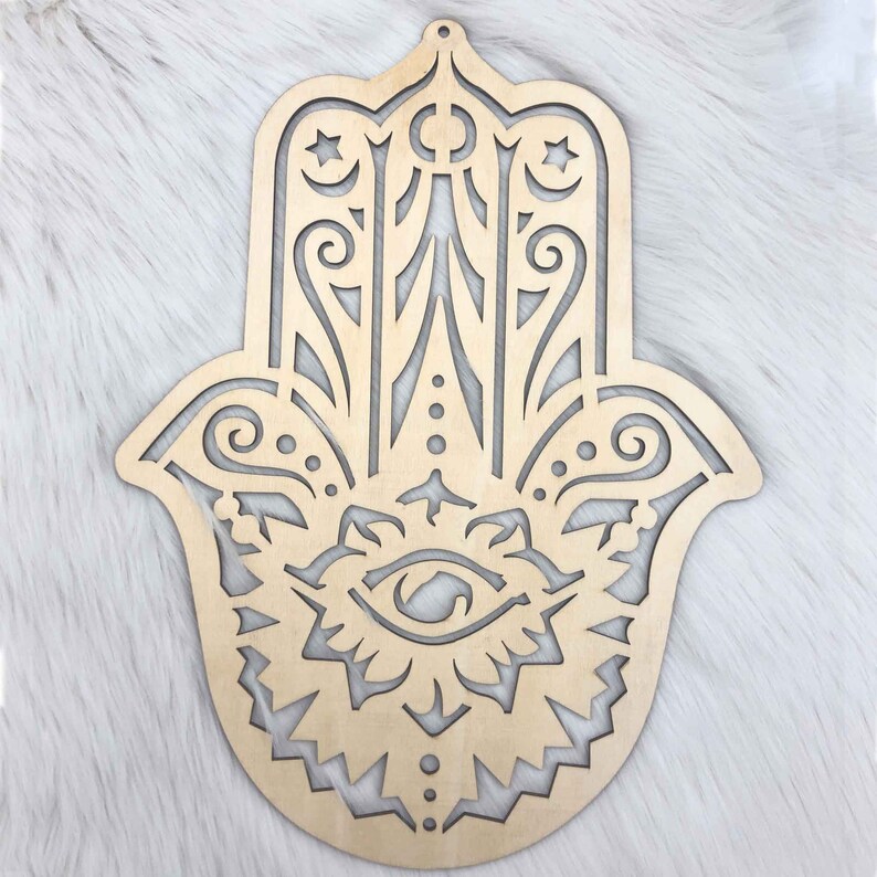 Hamsa Hand Wood Wall Art Plywood Hamsa Hand Wood Wall Art Etsy