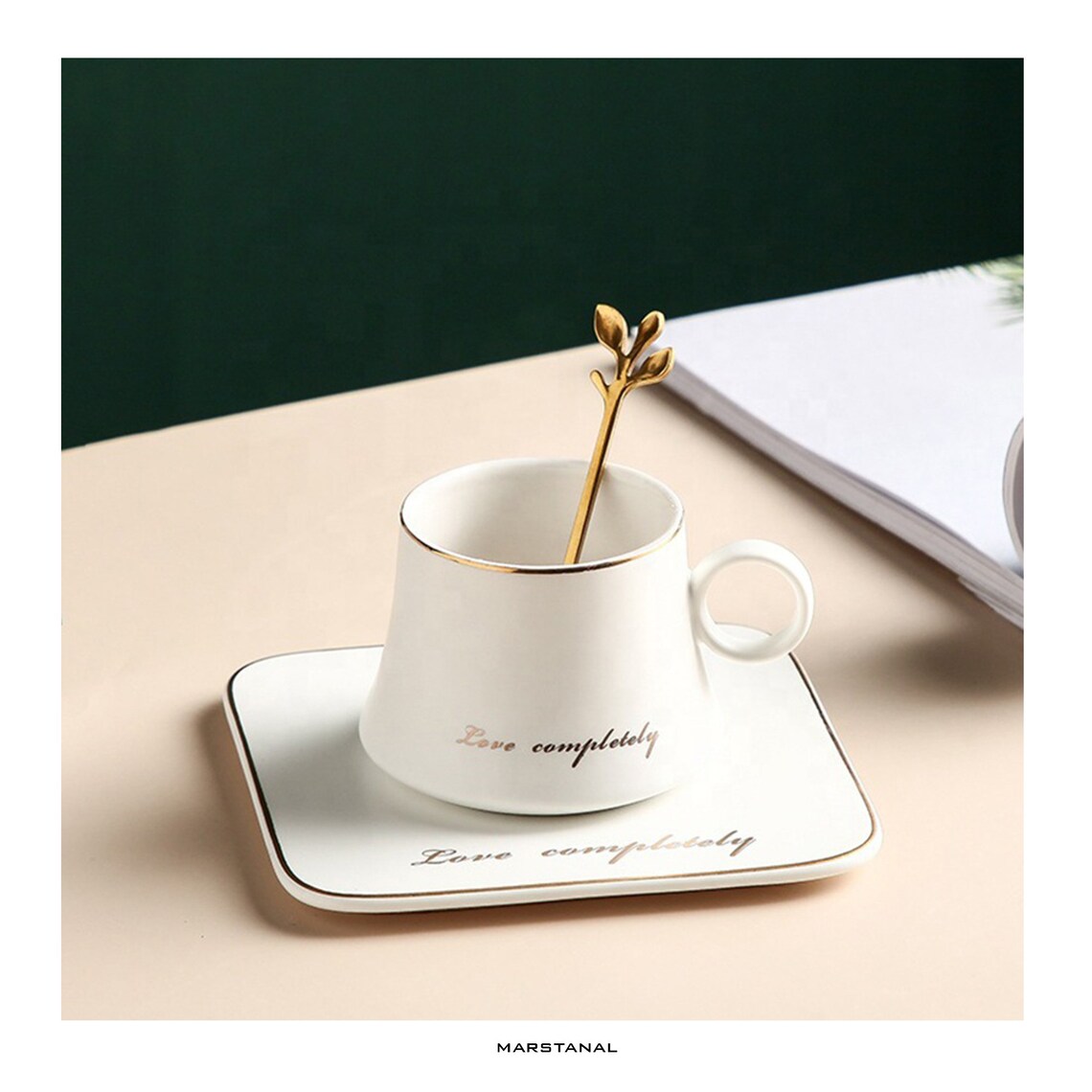 Ceramic Coffee Mug Sets With Tray and Spoon 180ml Nordic Etsy UK