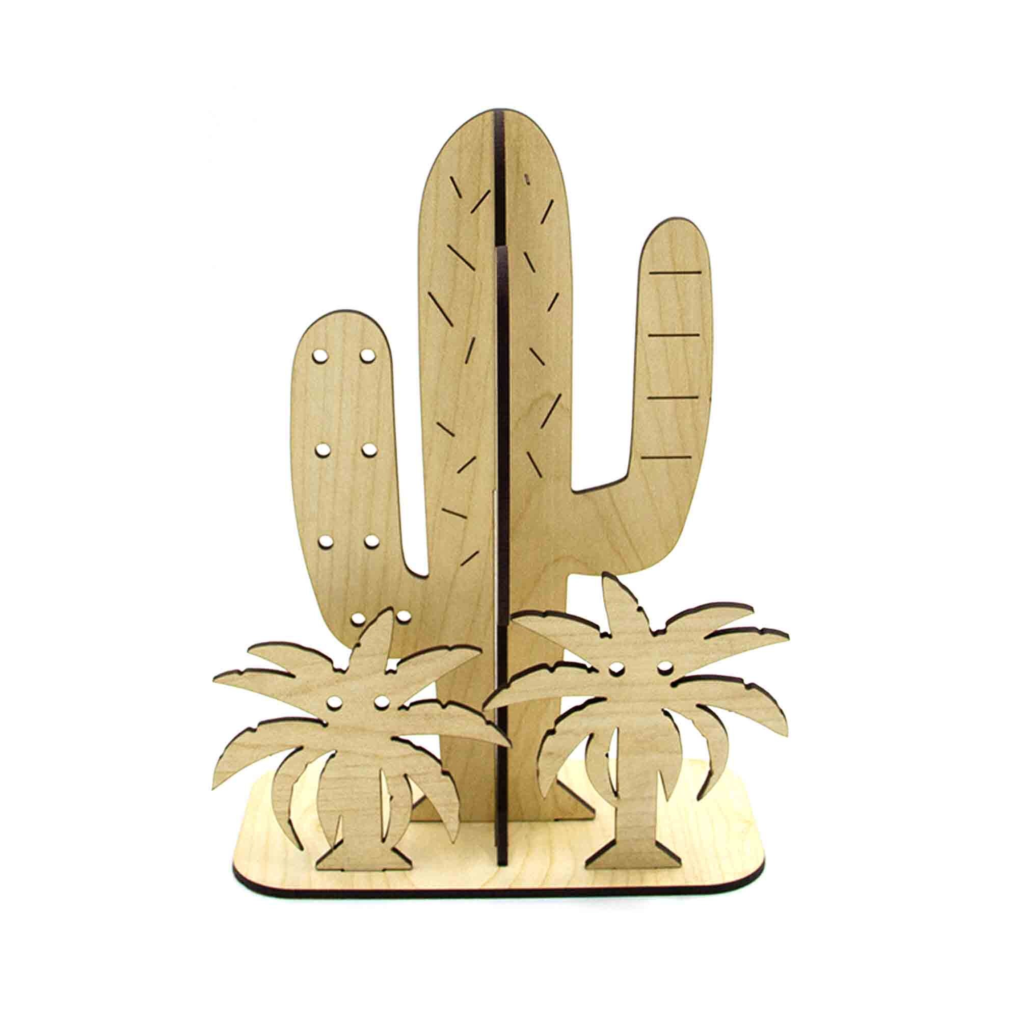 Cactus Jewelry Holder Stand Personalized Wooden Jewelry Stand Organizer,  Earrings Organizer, Bracelet Stand, Nightstand Jewelry Display 