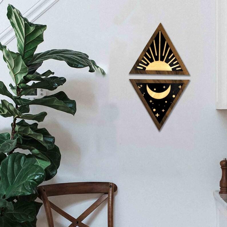 Set of Triangles Wall Decor Triangle Wall Hanging Triangle Etsy