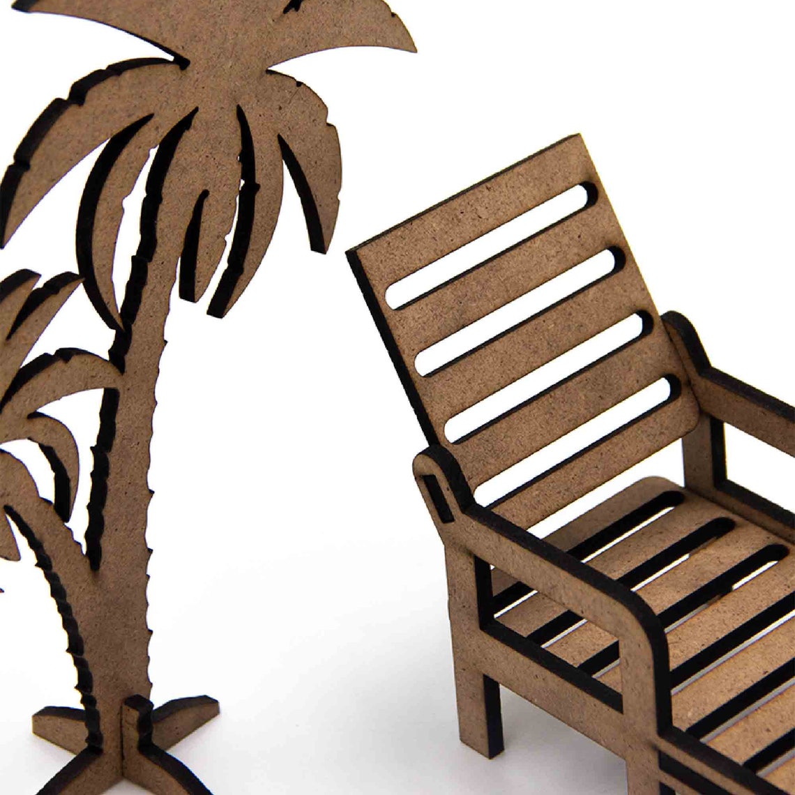 Palm Tree and Sunbed Mini Decor Wooden Palm Tree Table Decor Etsy