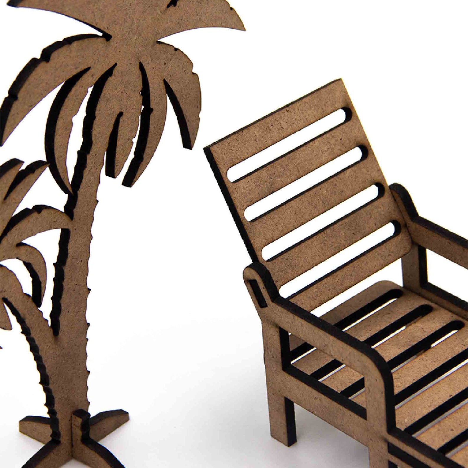 Palm Tree and Sunbed Mini Decor Wooden Palm Tree Table Decor Etsy