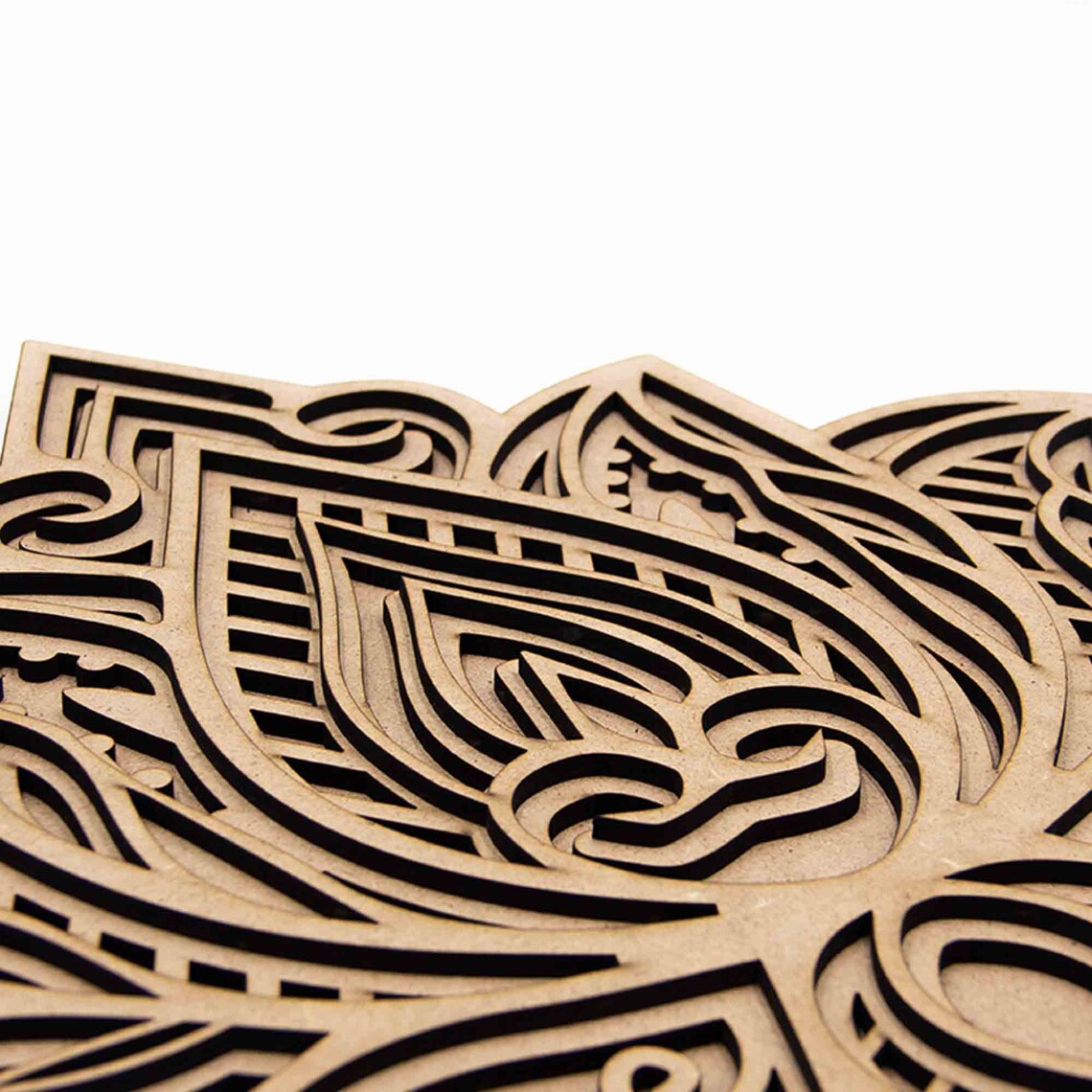 Lotus Wall Decor MDF Geometric Wooden Wall Art Lotus Wooden Etsy