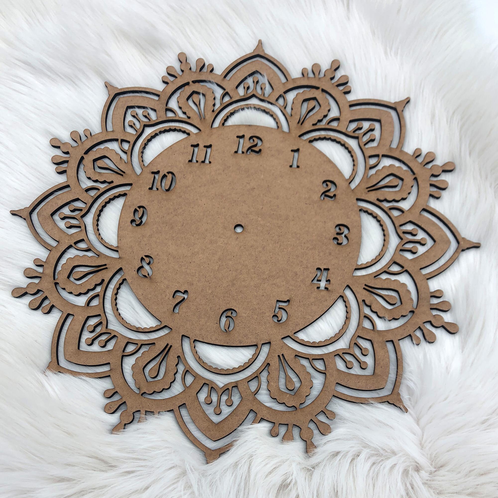 Wood Clock Blank Clock Face Unfinished Clock Face Laser Cut Etsy