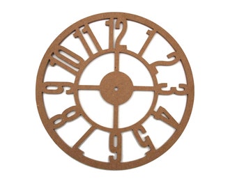 Wooden Clock Blank,Blank Clock Face, Unfinished Raw Clock Face, Clock Face Template, Clock without Hour Hand, Wall Clock Face - 30cm