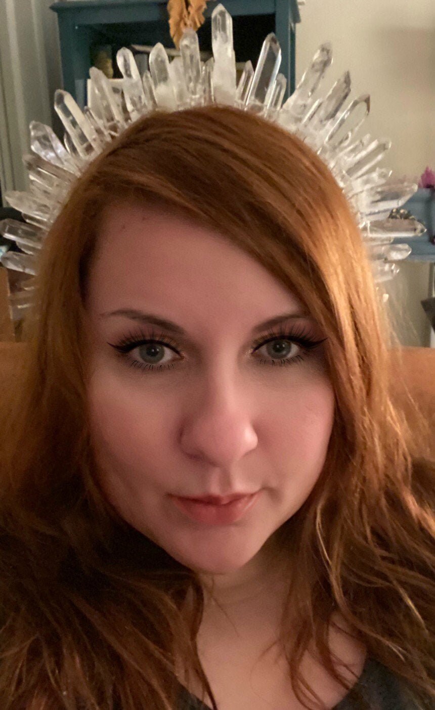 Full Moon Queen Moon Phase Goddess Healer Empath Crystal Halo Etsy