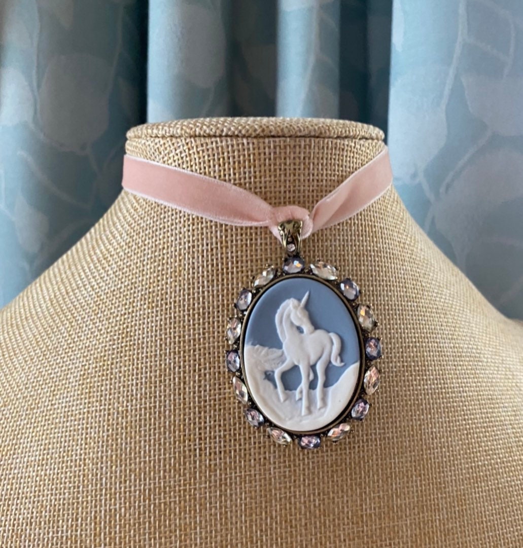 Unicorn Cameo Velvet Choker Necklace / Gifts For Her / Etsy