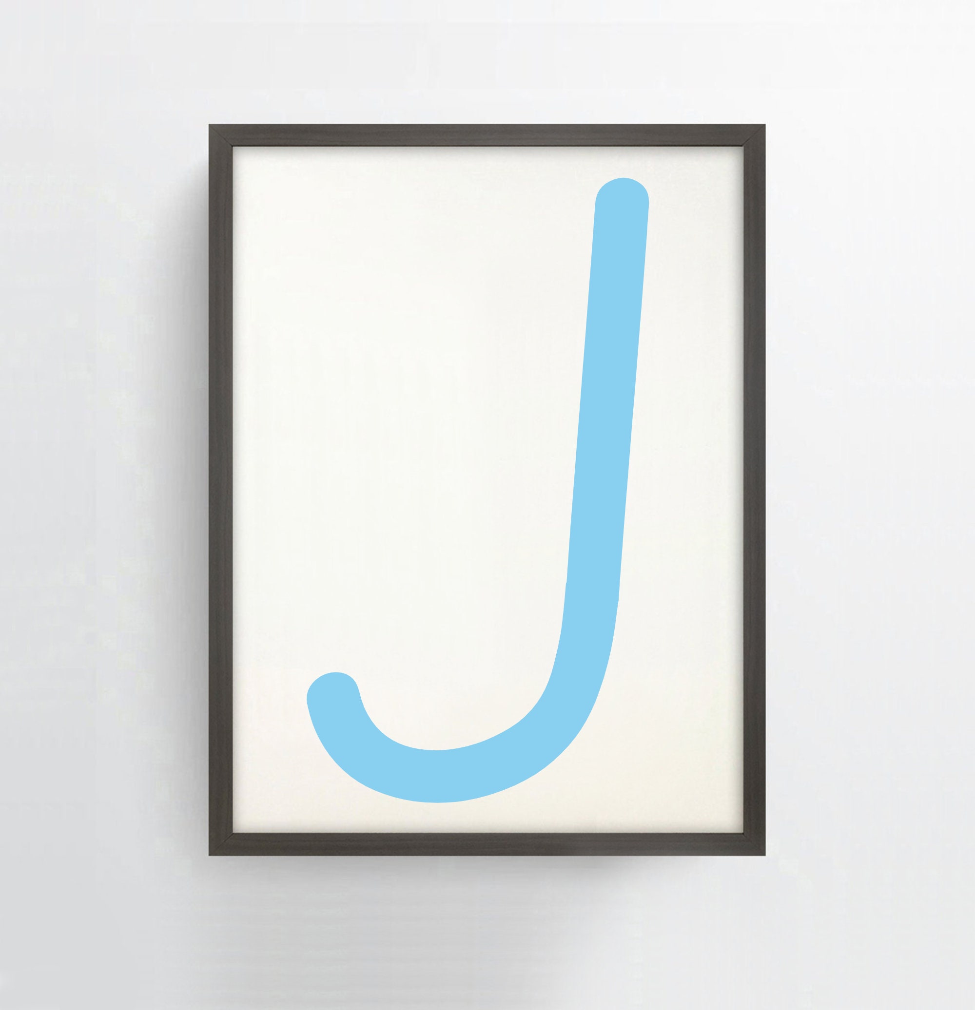 letter j boys blue wall art print baby boy gift nursery etsy
