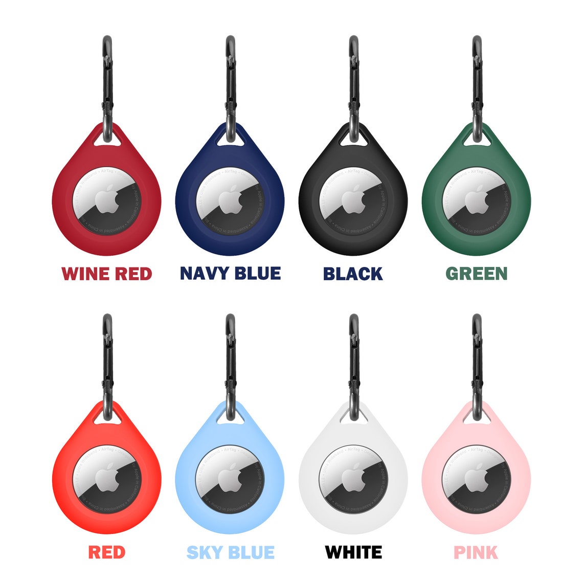 2 Pack Premium Silicone Airtag Apple Case Airtag Keychain Etsy