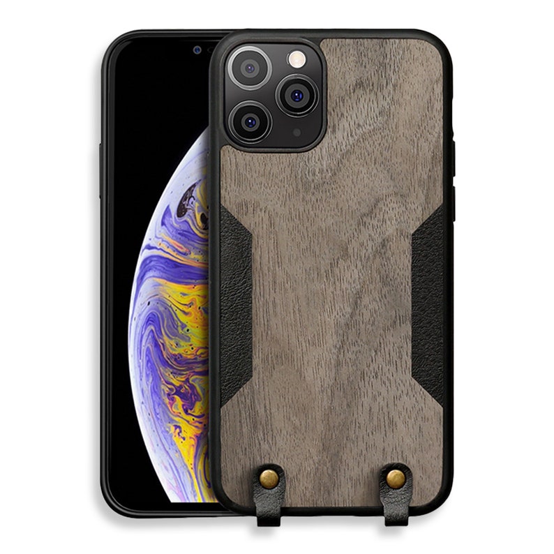 Real Wood Case for iPhone iPhone 12ProMax case Protective Cover with Phone Chain Necklace for iPhone users Removable case