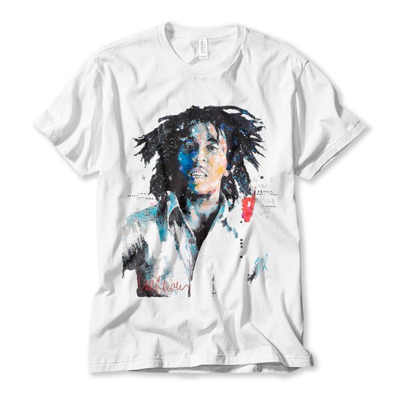Bob Marley Art T-Shirt T-shirt in cotone di alta qualità | Etsy Italia