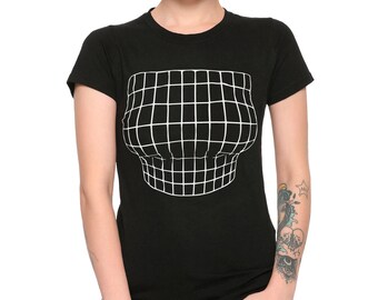 Big Boobs Funny Optical Illusion T-Shirt, 100% Cotton Tee, Men's Women's Sizes (el-200)