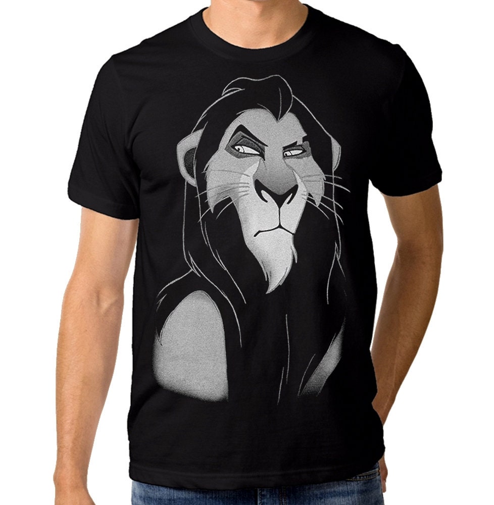 Discover Scar The Lion King Black T-Shirt, Disney Cartoons Tee, High Quality Cotton Tee, Men's and Women's Sizes (el-238)