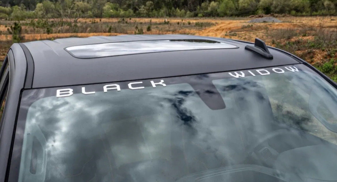 2016-2024 OEM Handcrafted Black Widow Windshield Decal Banner Fits Trucks NEW Limited Stock