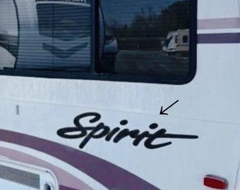 1993 Vintage Spirit Script Lettering RV Camper Decals (Set Of 2) New