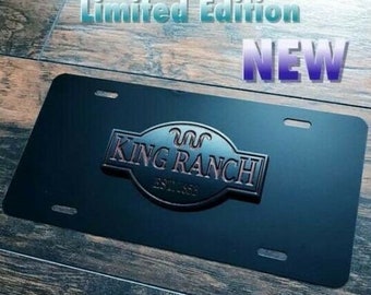 Custom 3D License Plate New Fits King Ranch Super Duty F150 Xl New Black Glass On Black Brown
