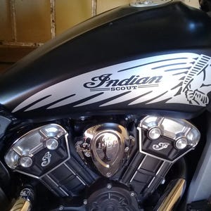 Custom Indian Chief Scout Skull Motorcycle Gas Tank Decals 2PC Set New Handcrafted