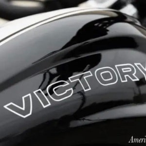 Custom 2X Victory Outline Motorcycle Gas Tank Decals Stickers New Oracle Universal