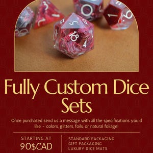 Custom Polyhedral Dice Set – Personalized D&D Dice, Handcrafted for Dungeons and Dragons, Gifts, Unique Dice for Tabletop RPGs