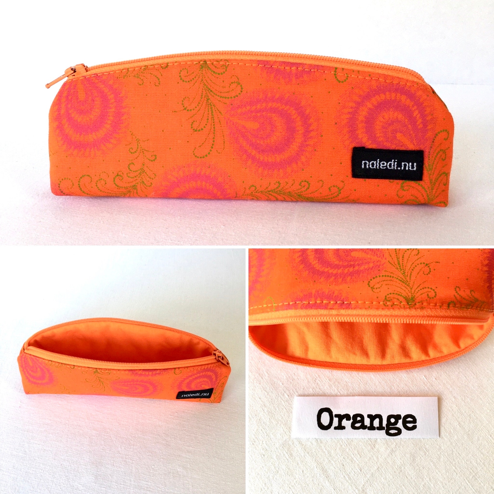 Funky orange pouch Mini essentials purse Lined zipper pouch Etsy