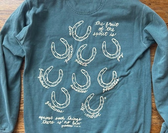 Cowgirl Fruit of the Spirit Horse Shoe Crewneck