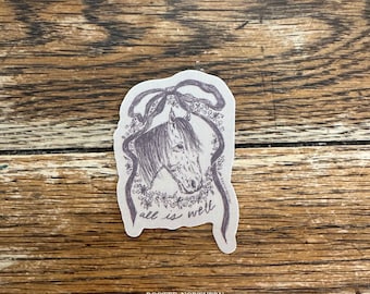 All is Well Horse Sticker Bow & Floral Design
