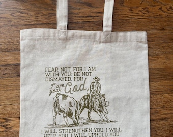 Fear Not Cutting Horse Western Tote Bag