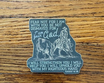 Fear Not Cutting Horse Western Cowboy Christian Sticker