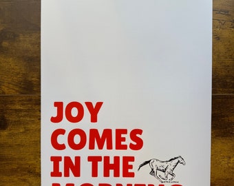 Joy Comes In The Morning Running Horse Print