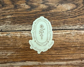 Everything In Time Horse Shoe & Flowers Sticker