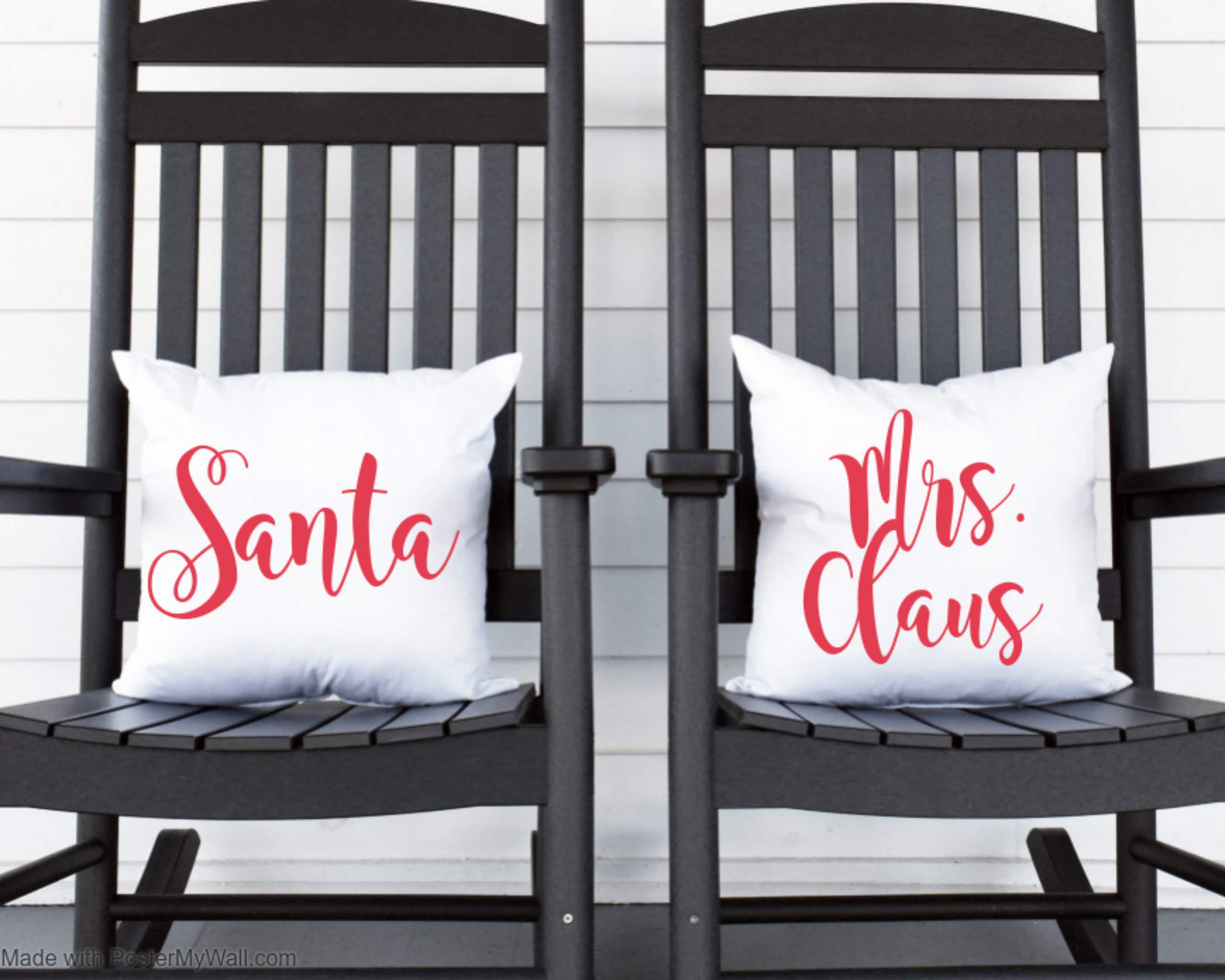 Santa and Mrs. Claus Pillow Covers Christmas Gift Idea Bed Room Decor