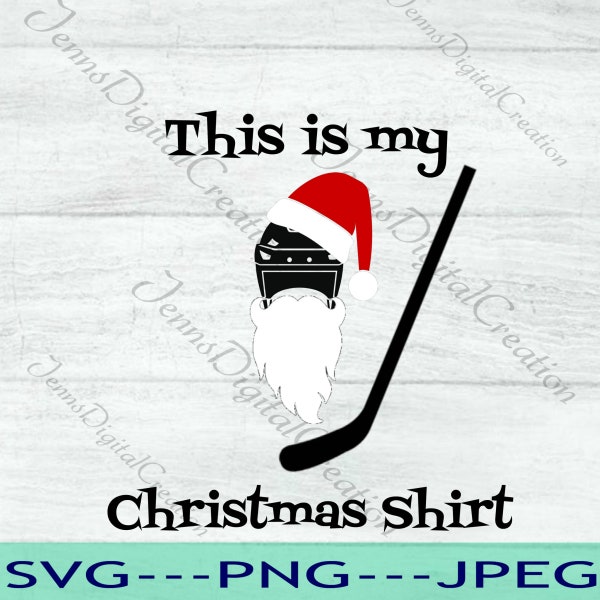 Nicht alle Hockey-Fanatiker wollen ein Weihnachtshemd tragen, aber dieses könnte nur für einen Kompromiss machen!  Digitale SVG-Datei