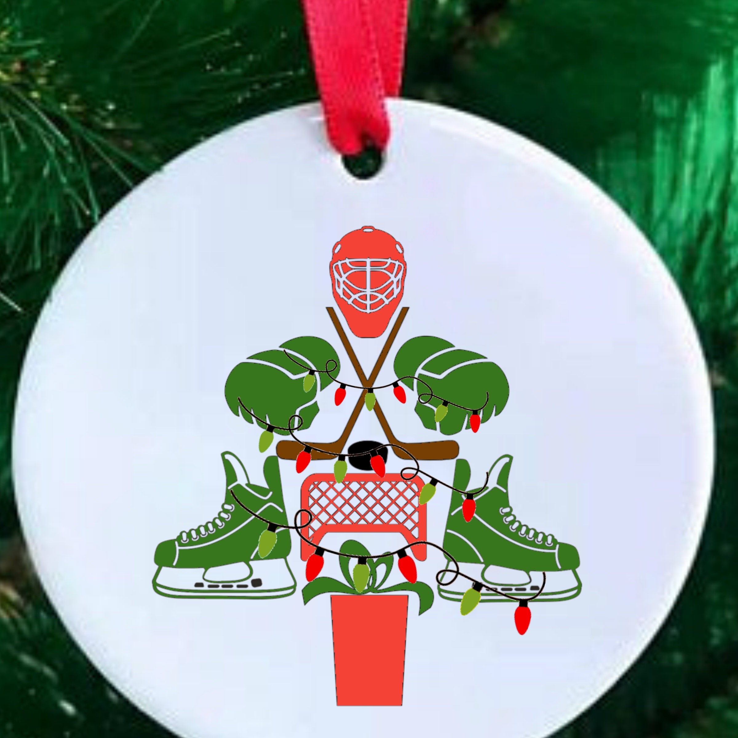 What a Fun Ice Hockey Christmas Decal Use This Digital SVG File to Show