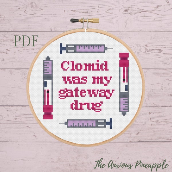 Infertility Cross Stitch Pattern/ IVF easy Needlework/ IUI Counted Cross stitch/Anxiety Cross stitch pdf/ IUI/ttc gift/ Infertility Journey