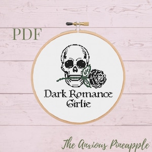 Dark Romance cross stitch pattern, booktok, reader, funny, romance, fantasy, book lover pdf