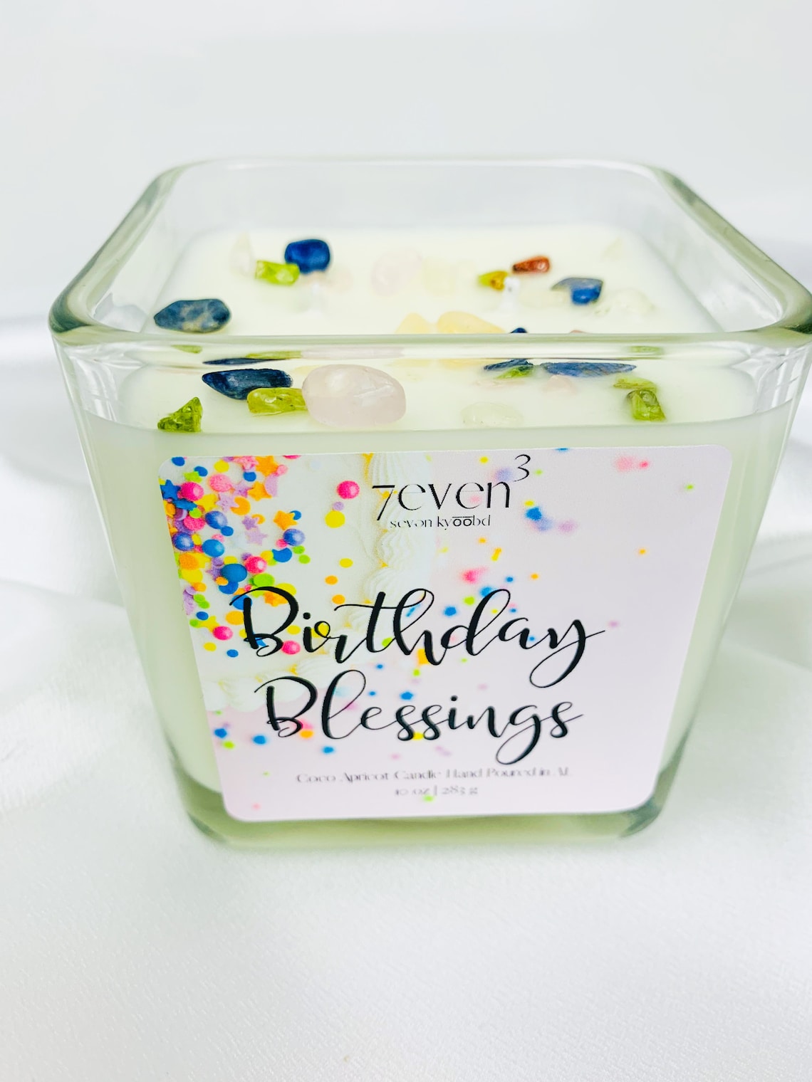 Birthday Blessings 10 oz Crystal Candle Gift for Her Gift Etsy