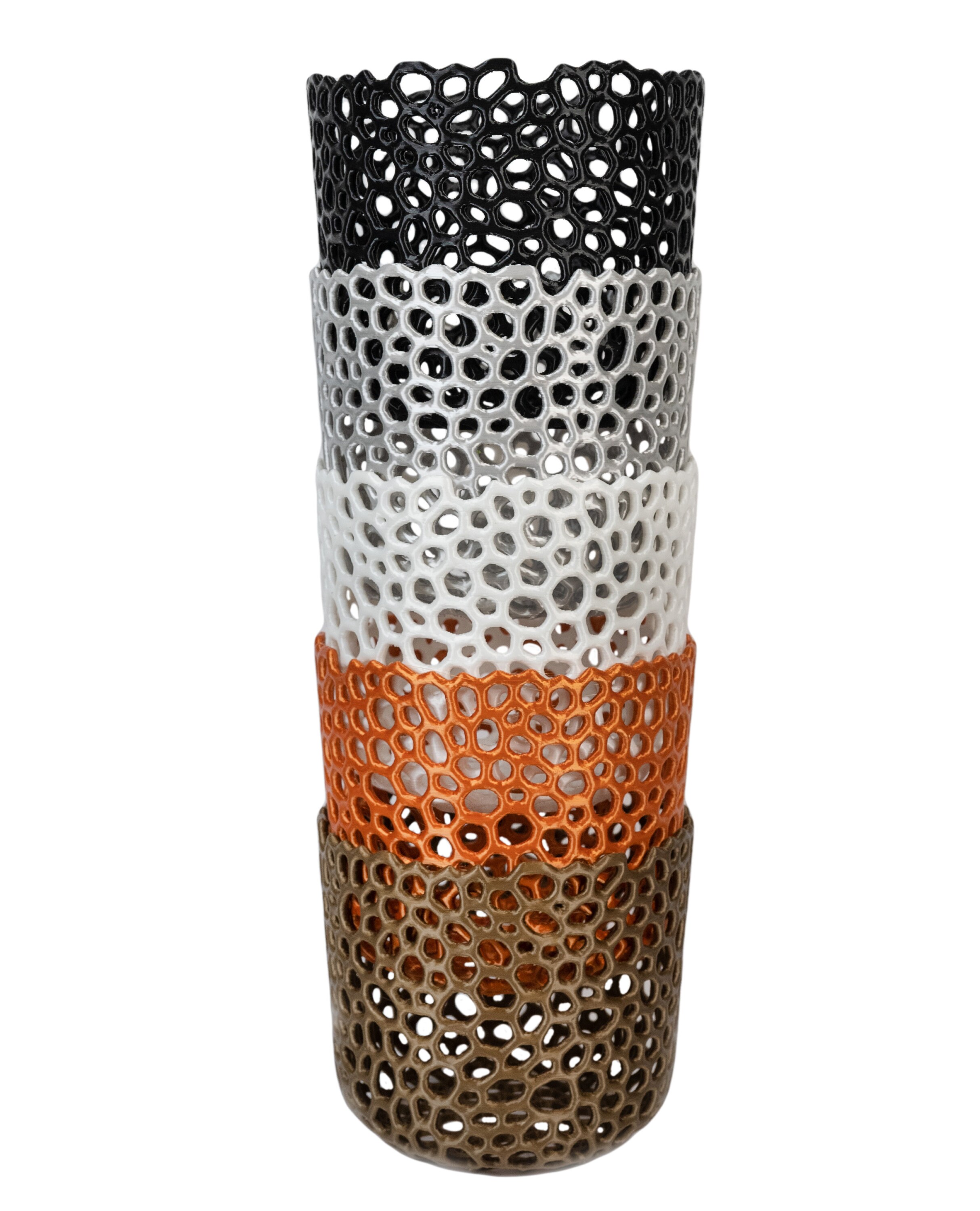 Vaso Per Orchidee Dipinto A Mano 12,7cm - Resina, Con Foro Di Drenaggio E Vassoio, Arredo Artistico Da Interno - 3