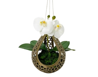 Pot suspendu pour orchidées Pot d'orchidées en filet Pot en forme de larme Pot d'orchidées en filet Pot d'orchidées en filet