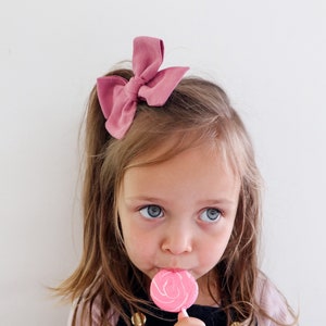Linen Maggie Bow | Pinwheel | Baby Hair Clip | Alligator Clip | Hair Bows | Hand Tied