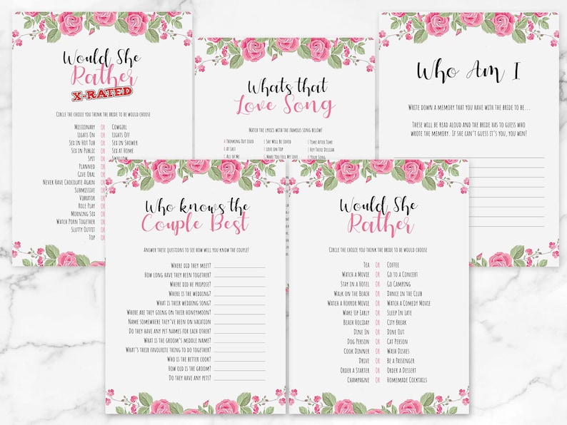 20 Floral Bridal Shower Games Bundle Download /& Print Bridal Shower Games Printable Hen Party Game Bundle Bachelorette Party Bundle