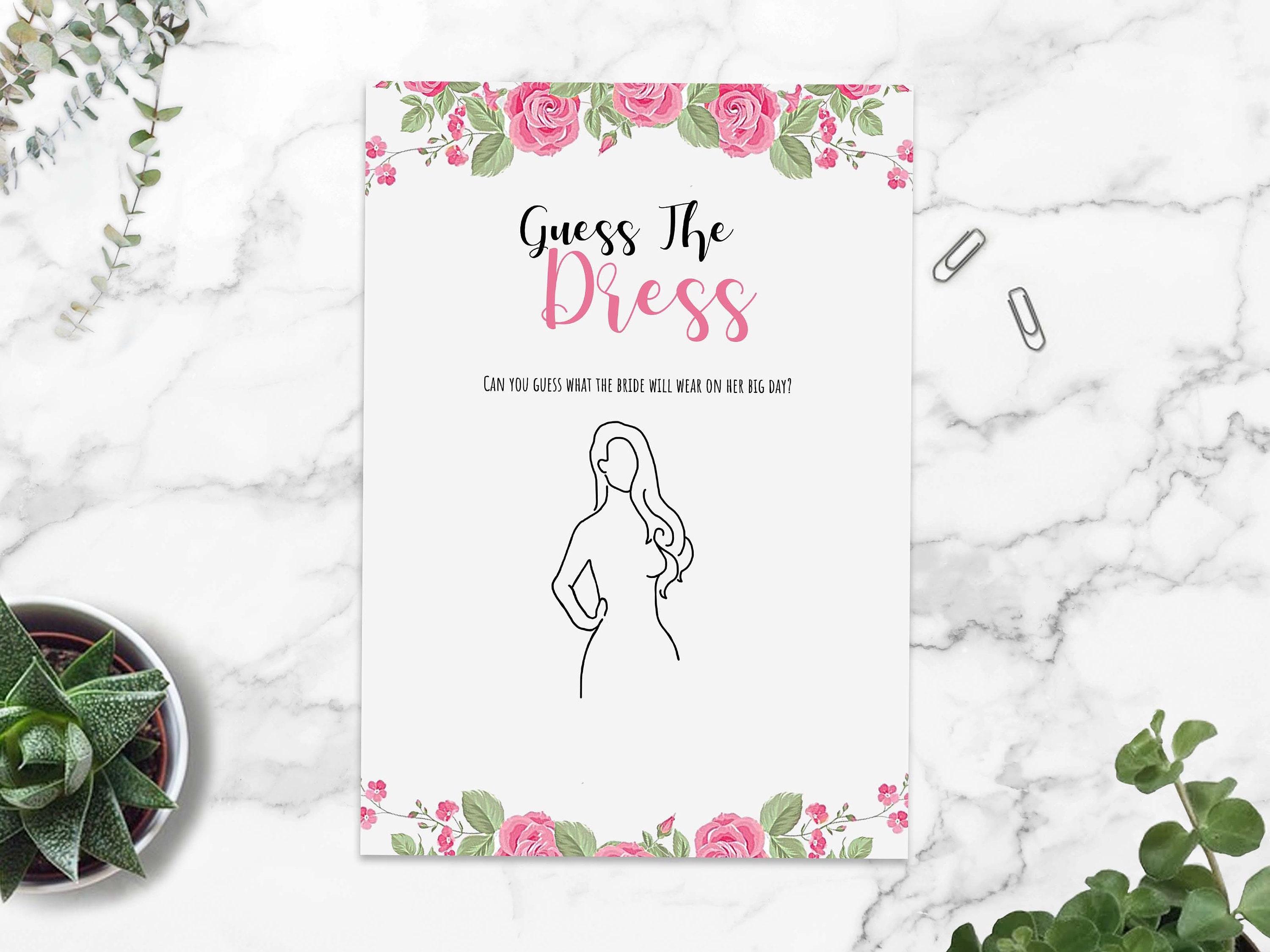 Guess the Dress Game Bridal Showers Game Hen Party Game Etsy UK