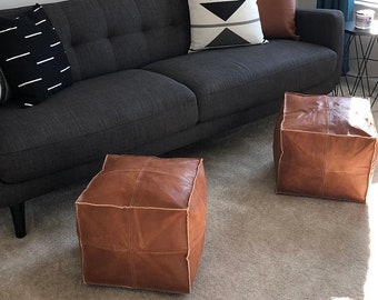 Set of 2 pouf, 50% OFF ,Moroccan pouf, ottoman pouf, Moroccan leather, leather pouf, Living room pouf, moroccan pouf, gift, wedding