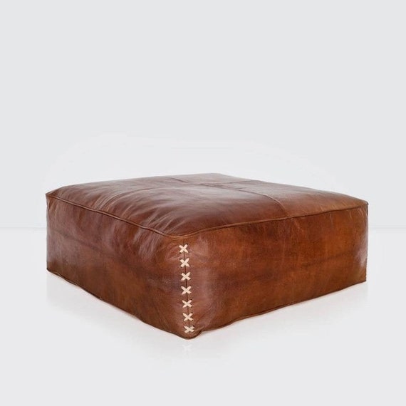 Amazing Square Ottoman Pouffe Moroccan Leather Ottoman Square