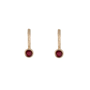 Ruby Jade Gold Plated Sterling Silver Earrings.Handmade Israeli Jewelry. Dainty Gold Earring. Gift for Her