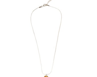 Lemon Quartz Pendant. Dainty Pendant on Sterling Silver Chain. Handmade in Israel. Faceted Yellow Stone. Gift for Her