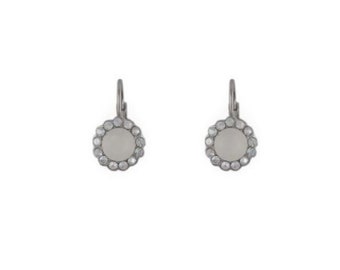 Swarovski Crystal Dainty Earrings.  Handmade israeli Jewelry. Minimalist Earring. Bridal Earrings. Opal White Crystal. Girls' Earring