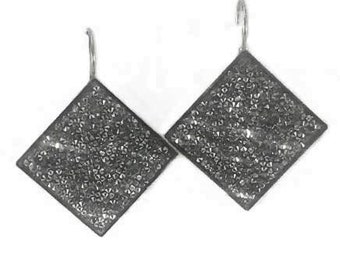 Swarovski Crystal Rock Statement Earrings-Handmade Israeli Jewelry-Elegant Fashionista Earrings-Dark Silver Bling Earrings-NIckle Free