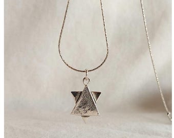 Star of David in Textured Sterling Silver Handmade in Israel. Modern Design. Great Gift