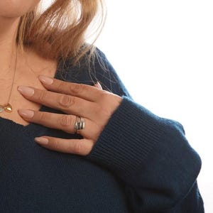 Minimalist Textured Sterling Silver Ring – Handcrafted Artisan Band from Israel