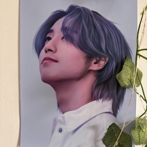 Stray Kids Blue Han Jisung Art Print Gift for Stays